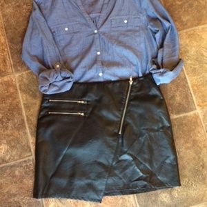 H&M Faux Leather Skirt